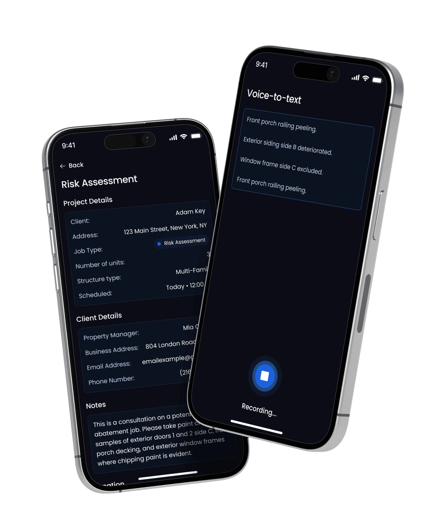 Smart Reporting App Interface